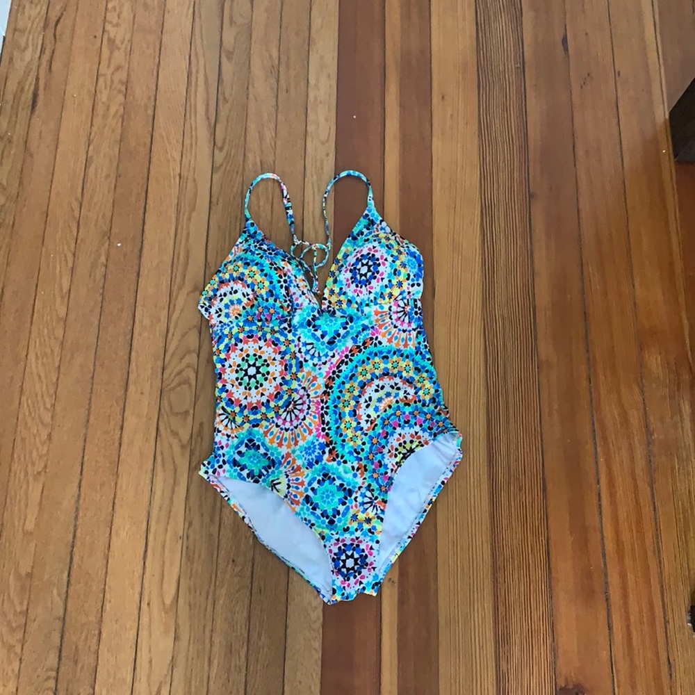 Multicolored one piece bathing suit